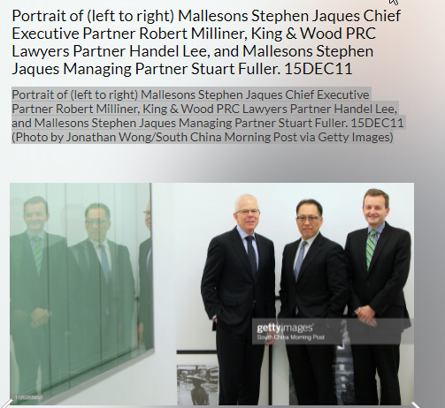 Portrait(left to right)MallesonsStephenJaquesChiefExecutivePartnerRobertMilliner-King&WoodPRC-LawyersPartner-HandelLee&MallesonsStephenJaquesManagingPartnerStuartFuller15DEC2011